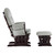 Baby Relax Huntington Glider Rocker With Storage And Ottoman, Espresso Finish With Gray Cushions