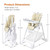 Baby Convertible Folding Adjustable High Chair W/wheel Tray Storage Basket Beige