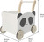 Jingkaiw Panda Wooden Baby Push Walker - 2-in-1 Toddler Push & Pull Toys Learning Walker Stroller Walker With Wheels For Baby Girls Boys 1-3 Years Old
