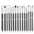 Beili Eye Makeup Brushes Set 15pcs Contour Eyeliner Eyeshadow Eyebrow Concealers Makeup Brush Kit(black)