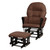 Naomi Home Brisbane Glider And Ottoman Set, Nursery Glider With Ottoman, Wood Nursery Chair For Baby Room, Upholstered Nursing Chairs For Mom & Baby With Padded Arms, Cushion Chocolate, Finish Black
