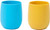 Toddler Cups Silicone Training Cup For Infants And Toddlers, Kids Mini Open Cups, No Bpa, 100% Silicone For Baby Led Weaning & Independent Drinking 3oz, 2 Count, 4 Month+ (baby Blue/yellow)