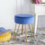 Safavieh Abrea Round Ottoman Steel Blue / Gold