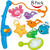 Pointerteck 8pcs Bath Toy, Including Fishing Floating Squirts, Water Scoop, Fish Net For Babies Play
