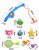 Pointerteck 8pcs Bath Toy, Including Fishing Floating Squirts, Water Scoop, Fish Net For Babies Play
