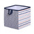 Bacati - Tribal Olivia Coral/navy Cotton Percale Fabric Covered Storage, Small Box, 10 L  X 10 W X 10 H Inches