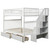 Twin Over Full Bunk Beds With Stairs, Drawers, Storage And Safety Guard Rail, For Bedroom, Dorm, For Kids, Adults, White