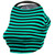 Jlika Baby Car Seat Canopy Cover And Stretchy Nursing Cover - Teal Black Stripe