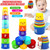 Homaful Baby Stacking 9 Cups Nesting And Sorting Cups, Counting Toys Indoor Outdoor Bath Beach Educational Development Gift For 12, 18 Month 1 2 3 Year Old Infant Toddler Boy Girl Kids