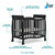 Dream On Me Piper 4-in-1 Convertible Mini Crib, Black