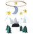 Yesbay Baby Room Hanging Ornament, Crib Mobile Ornament Starry Woodland Night Nursery Hanging Decoration