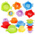 Teanoon Ocean Stacking Cups Bath Toys For Toddlers, Colorful Bath Cups With Drain Holes For Fun Bath Time