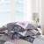 Wannatoo Quilt Set 3 Piece Microfiber Quilts Reversible Bedspreads Patchwork Coverlets Floral Bedding Set All Season, Grey Rose, King Size