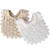 Eimeli 2 Pack Baby Drool Bibs,100% Organic Cotton Drooling And Teething Bandana Bibs Lace Fake Collar Bib Set For Toddler Girls (white+beige), Medium
