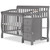 Dream On Me Jayden 4-in-1 Convertible Mini Crib And Changer - Bed Frame And Mattress Not Included, Storm Gray