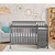 Dream On Me Jayden 4-in-1 Convertible Mini Crib And Changer - Bed Frame And Mattress Not Included, Storm Gray
