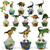24 Pieces Dinosaur Cupcake Wrappers, Cute Dinosaur Cupcake Toppers For Cake Decoration, Dino Pattern Cake Decor For Kids Birthday Party Supplies