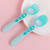 Kangqi Spoon Fork Anti Scald Feeding Flatware Colorful Temperature Sensing Spoon Fork For Toddler