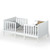 Gymax 2-in-1 Convertible Toddler Bed Kids Wooden Bedroom Furniture W/guardrails White