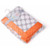 Bacati - Grey Dots Center With Solid Border 30 X 40 Inches Plush Blanket , Orange/grey