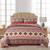 Wannatoo Comforter Cotton Bedding Set With Shams, Black & Red, Queen