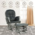 Gymax Baby Nursery Relax Rocker Rocking Chair Glider & Ottoman Set W/ Cushion Dark Grey
