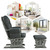 Gymax Baby Nursery Relax Rocker Rocking Chair Glider & Ottoman Set W/ Cushion Dark Grey
