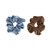 Hairitage Corduroy Hair Scrunchies – Slate Blue And Chocolate, 2pc