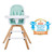 Evolur Zoodle 3-in-1 High Chair Booster Feeding Chair With Modern Design, Mint (model #254)