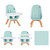 Evolur Zoodle 3-in-1 High Chair Booster Feeding Chair With Modern Design, Mint (model #254)