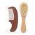 2pcs Baby Hair Brush Comb Set Newborn Hairbrush Kit Infant Comb Soft Wool Hair Wooden Handle Scalp Massage