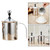 Stainless Steel Manual Milk Frother Foam Maker With Handle Lid Coffee Creamer For Kitchen - 10.5x10.5x20cm