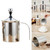 Stainless Steel Manual Milk Frother Foam Maker With Handle Lid Coffee Creamer For Kitchen - 10.5x10.5x20cm