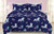 Twin Girls Unicorn Comforter Bedding Set, Navy Blue, Purple And Teal Flowers