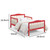 Cuh Sturdy Children Beds Easy Assembly Wooden Toddler Bed With Fence Modern Platform Space-saving Home Bedroom Red Wood