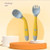 Cnkoo Baby Training Spoons Forks 1 Sets With Travel Case, Toddler Feeding Utensils Set Children Tableware Travel Set Bpa Free Self-feeding Learning Spoons Forks For Kids Yellow