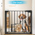 Kingso Extra Tall 30" Wide 29.5”- 40.5" Auto Close Baby Gate With Swing Door Small Pet Door For Cat Dog Doorway Stairs, Black