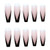 Fofosbeauty 24pcs Press On False Nail Tips Extra Long Coffin Full Cover Fake Nails, Coffin Black V French