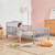 Costway Kids Toddler Wood Bed Bedroom Furniture W/ Guardrails Grey