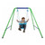 Zeonetak Folding Blue Swing Rocking Set W/ Safety Seat For Kids Baby Toddler 60lb Outdoor