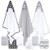 The Peanutshell Baby Hooded Towels And Washcloths Gift Bath Set, 23 Piece, Black And White Plaid And Stripe