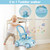 Karmas Product 2 In 1 Baby Walker + Toddler Steering Wheel Activity Center, Sit-to-stand Push Pull Walker, Early Educational Learning Toy With 4 Large Wheels And Eva Flash Lamp Blades And Music, Blue