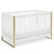 Modrn Glam 3-in-1 Convertible Crib, Bianca White With Satin Brass