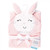Hudson Baby Infant Girl Cotton Animal Face Hooded Towel, Pink Bunny, One Size