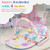 Gymax Baby Gym Play Mat 3 In 1 Fitness Music And Lights Fun Piano Activity Center Pink