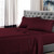 Twin Size Luxury Extrasoft Giza Cotton 4 Piece Sheets Set In Hotel Quality Wine Solid 15 Inch Deep Pocket
