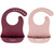 Bazzle Baby Silicone Foodie Bibs, Waterproof, Bpa Free, Easy To Clean, Unisex 3 To 36 Months, 2-pack (pink Cranberry)