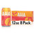 Aha Sparkling Water, Orange + Grapefruit Flavored Water, Zero Calories, Sodium Free, No Sweeteners, 12 Fl Oz, 8 Pack
