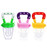 Baby Pacifier Food And Fruit Feeder, Silicone Teether, Small Size For Baby 4-6 Months Old, Green, Yellow & Pink - 3 Pack