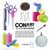 Conair Classic Self Grip Hair Rollers For Glam Preparation, Assorted Sizes, In Neon Colors, 31ct